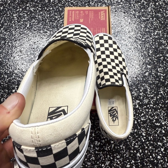 Vans Black and Cream Checkerboard Slip-Ons - Picture 4 of 6